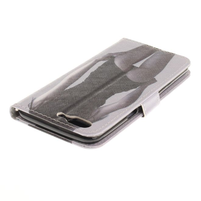 OnePlus 5 Handy Hülle - Leder Bookcase - mit Standfunktion - heisses Girl
