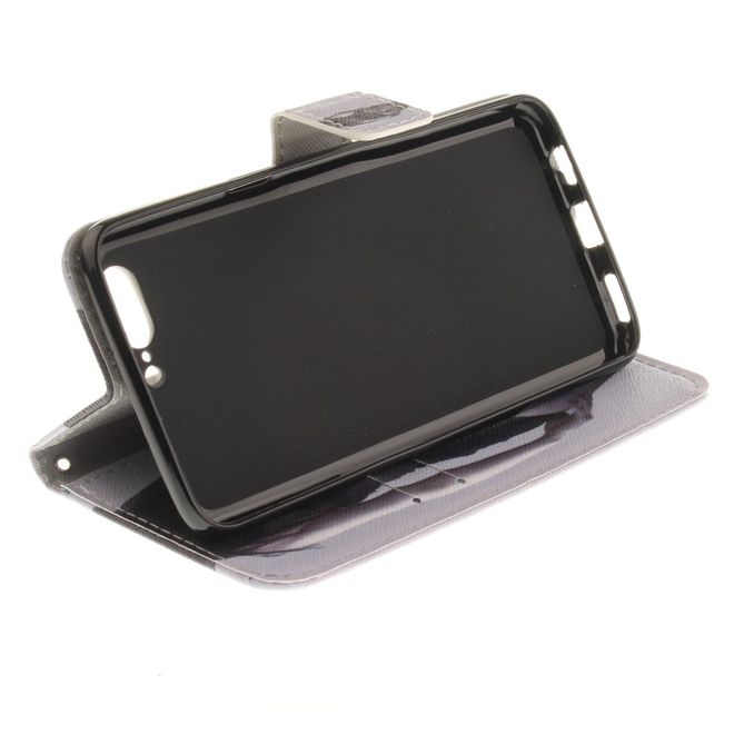 OnePlus 5 Handy Hülle - Leder Bookcase - mit Standfunktion - heisses Girl