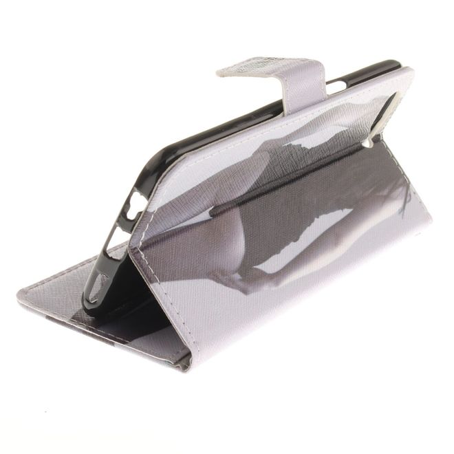 OnePlus 5 Handy Hülle - Leder Bookcase - mit Standfunktion - heisses Girl