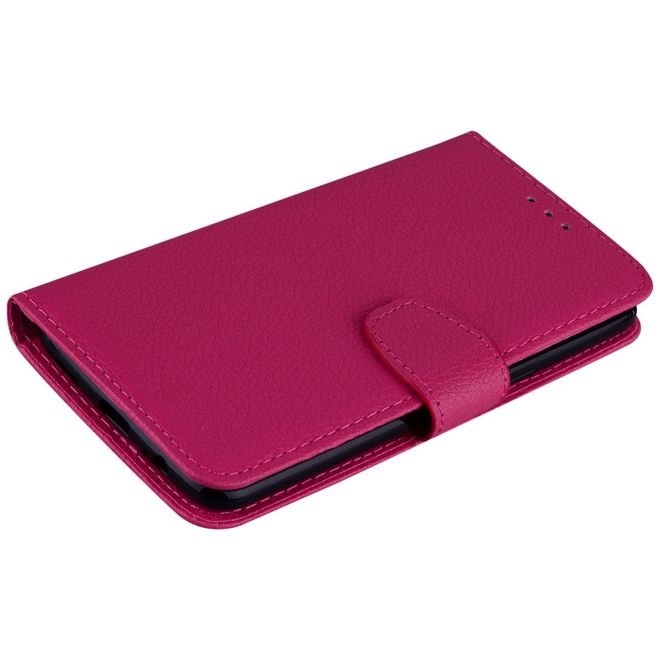 OnePlus 5 Handy Cover - Hülle aus Leder - mit Standfunktion und Litchitextur - rosa