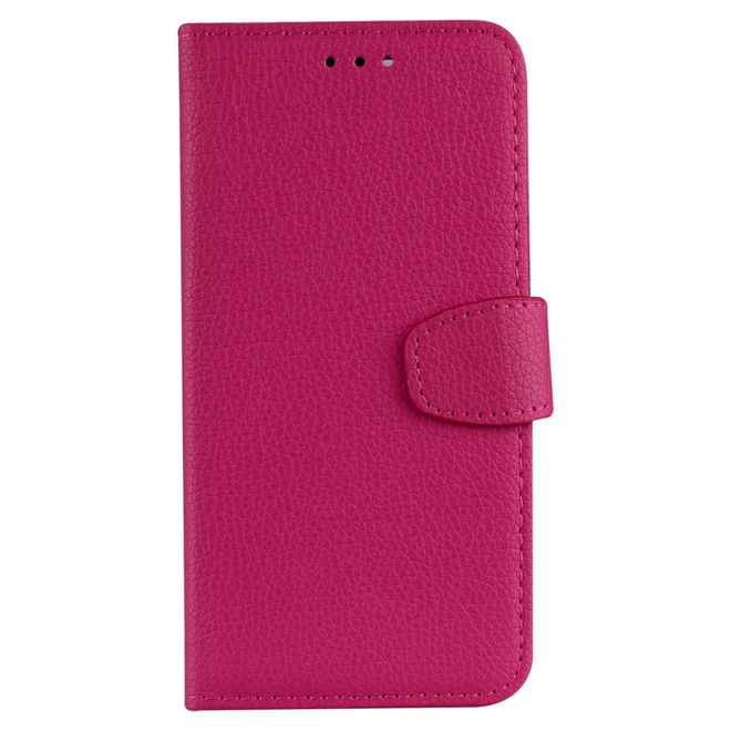 OnePlus 5 Handy Cover - Hülle aus Leder - mit Standfunktion und Litchitextur - rosa
