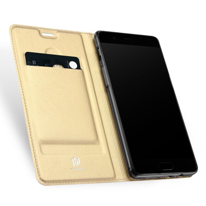 Dux Ducis - OnePlus 5 Hülle - Handy Bookcover - Skin Pro Series - gold