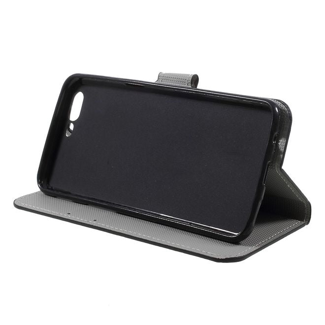 OnePlus 5 Handyhülle - Cover aus Leder - mit Standfunktion - wunderschöner, blauer Schmetterling