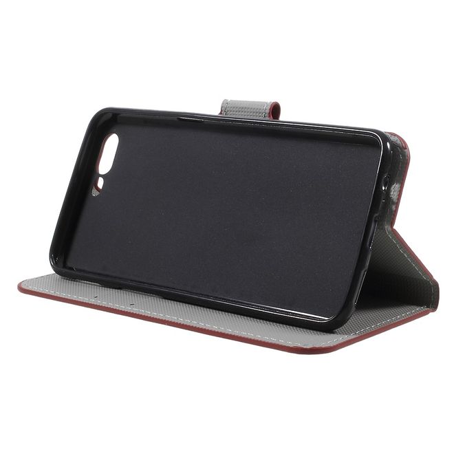 OnePlus 5 Handyhülle - Cover aus Leder - mit Standfunktion - USA Flagge im Retrolook