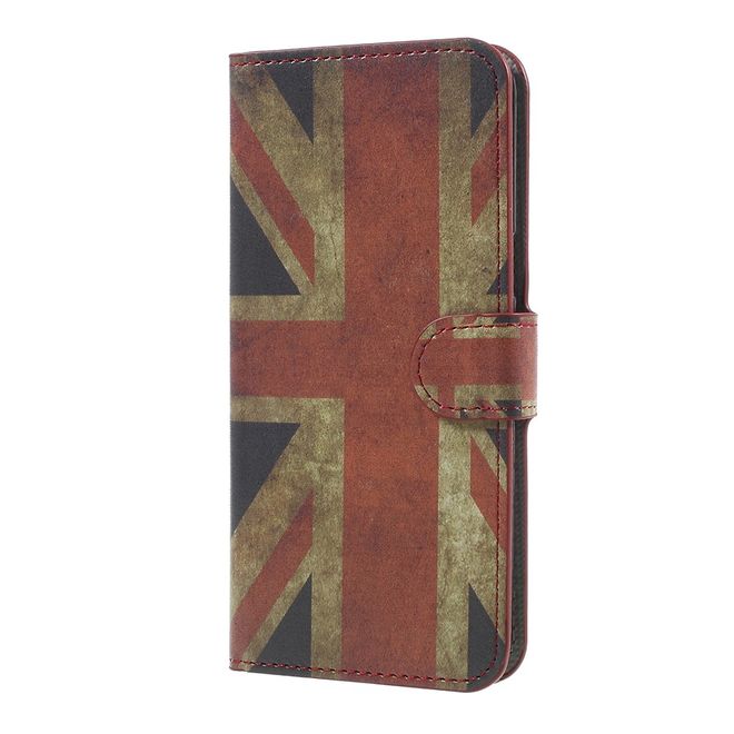 OnePlus 5 Handyhülle - Cover aus Leder - mit Standfunktion - UK Flagge im Retrolook