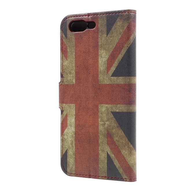 OnePlus 5 Handyhülle - Cover aus Leder - mit Standfunktion - UK Flagge im Retrolook