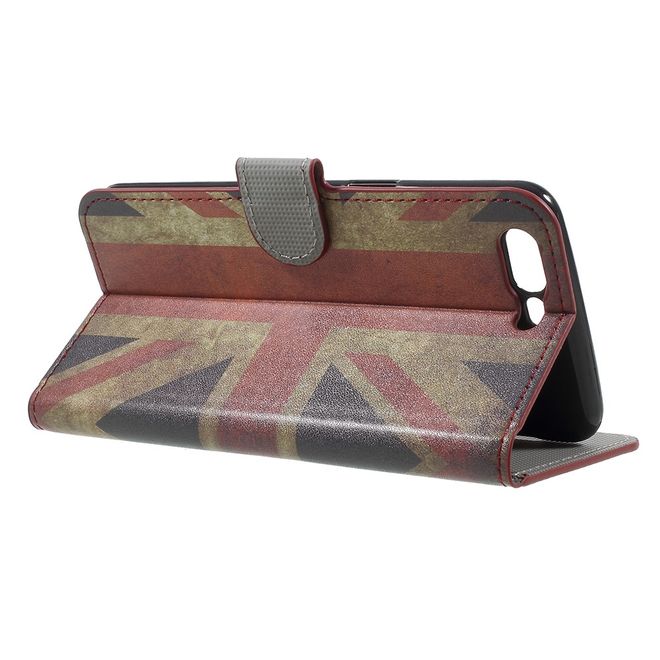 OnePlus 5 Handyhülle - Cover aus Leder - mit Standfunktion - UK Flagge im Retrolook