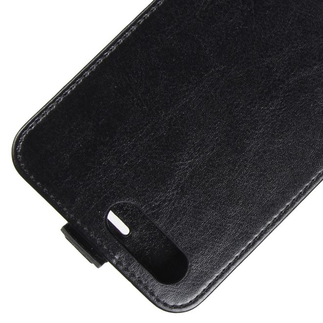 OnePlus 5 Handy Case - Crazy Horse Leder Hülle - vertikal - mit Visitenkartenfach - schwarz
