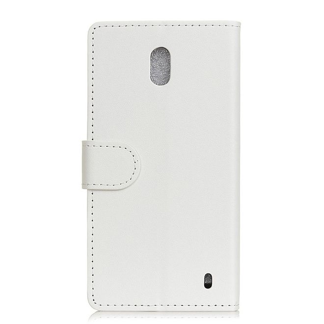 Nokia 2 Handyhülle - Case aus Leder - mit Magnetverschluss und Standfunktion - weiss