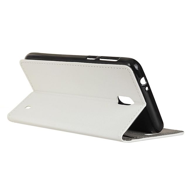 Nokia 2 Handyhülle - Case aus Leder - mit Magnetverschluss und Standfunktion - weiss