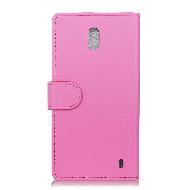 Nokia 2 Handyhülle - Case aus Leder - mit Magnetverschluss und Standfunktion - rosa