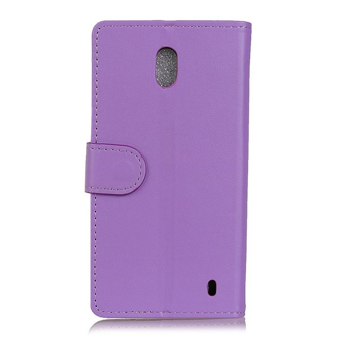 Nokia 2 Handyhülle - Case aus Leder - mit Magnetverschluss und Standfunktion - purpur