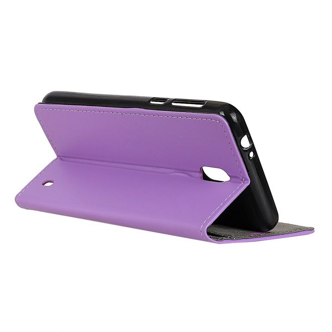 Nokia 2 Handyhülle - Case aus Leder - mit Magnetverschluss und Standfunktion - purpur