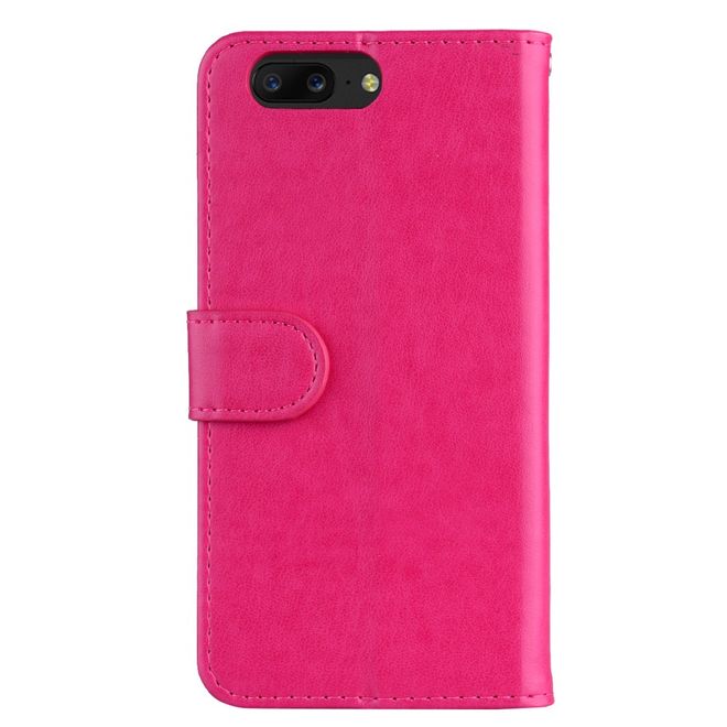 OnePlus 5 Handy Hülle - Cover aus Leder - mit Standfunktion - süsses Einhorn - rosa