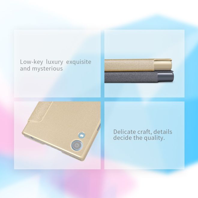 Nillkin - Sony Xperia XA1 Plus Hülle - Funkelndes Leder Case - Sparkle Series - gold