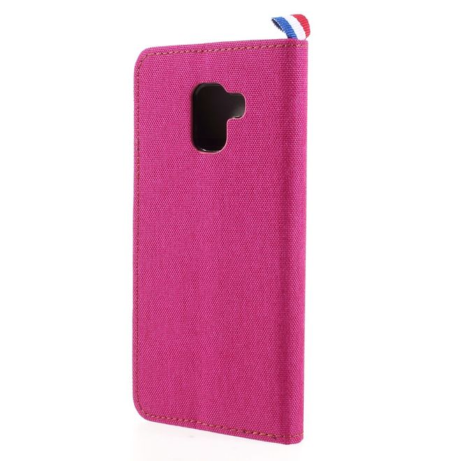 Samsung Galaxy A8+ (2018) Handyhülle - Bookcover - mit Visitenkartenfach - rosa