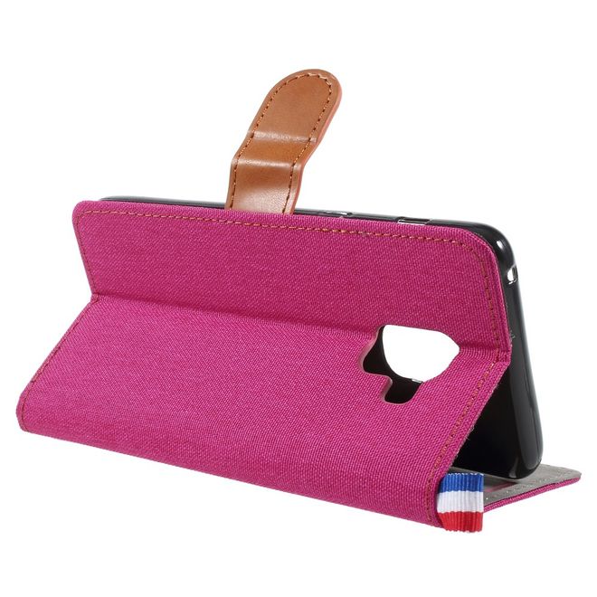 Samsung Galaxy A8+ (2018) Handyhülle - Bookcover - mit Visitenkartenfach - rosa