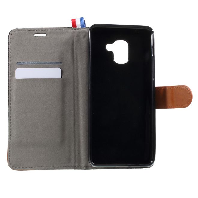 Samsung Galaxy A8+ (2018) Handyhülle - Bookcover - mit Visitenkartenfach - rosa