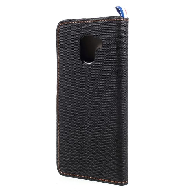 Samsung Galaxy A8+ (2018) Handyhülle - Bookcover - mit Visitenkartenfach - schwarz