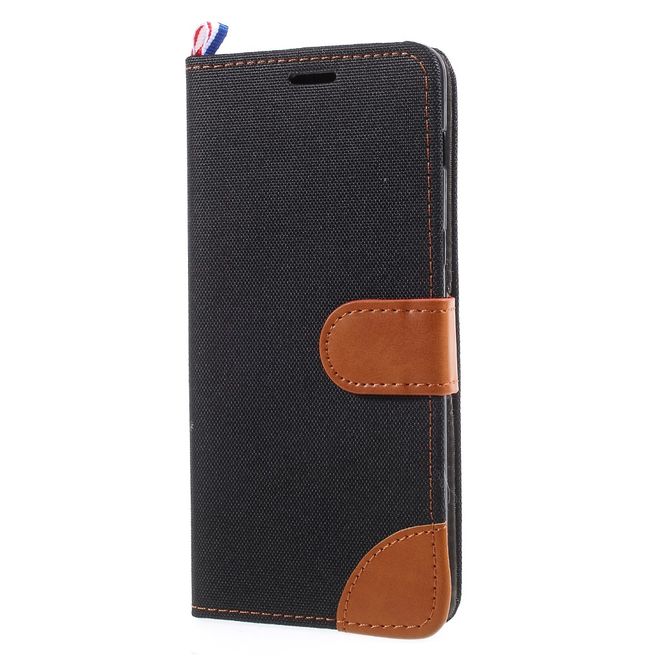 Samsung Galaxy A8+ (2018) Handyhülle - Bookcover - mit Visitenkartenfach - schwarz