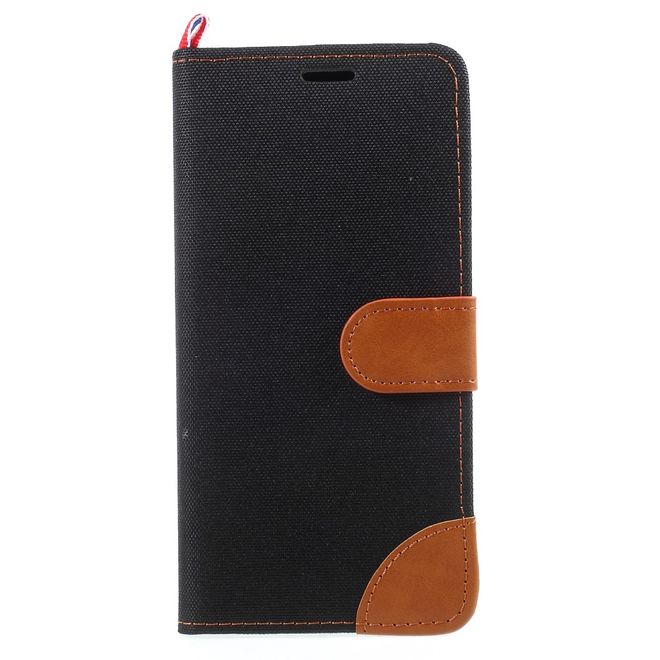 Samsung Galaxy A8+ (2018) Handyhülle - Bookcover - mit Visitenkartenfach - schwarz