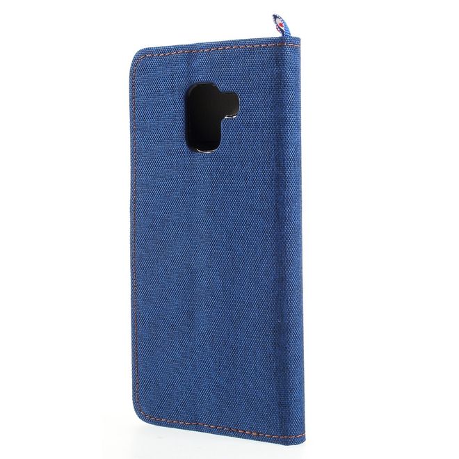 Samsung Galaxy A8+ (2018) Handyhülle - Bookcover - mit Visitenkartenfach - dunkelblau