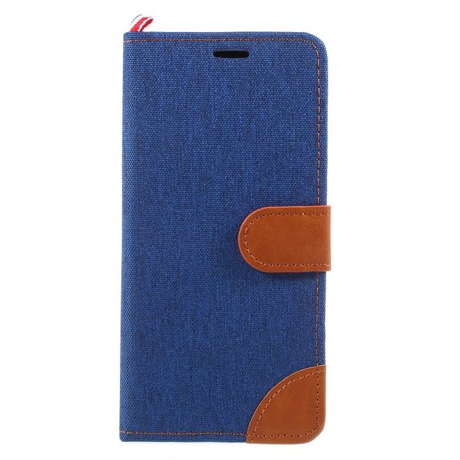 Samsung Galaxy A8+ (2018) Handyhülle - Bookcover - mit Visitenkartenfach - dunkelblau