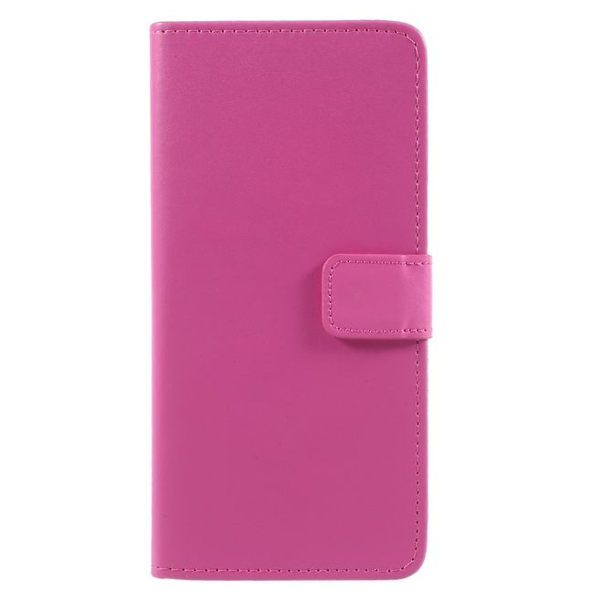 Samsung Galaxy A8+ (2018) Handy Hülle - Leder Bookcover mit Standfunktion - rosa