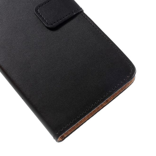 Samsung Galaxy A8+ (2018) Handy Hülle - Leder Bookcover mit Standfunktion - schwarz