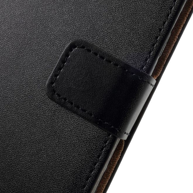 Samsung Galaxy A8+ (2018) Handy Hülle - Leder Bookcover mit Standfunktion - schwarz