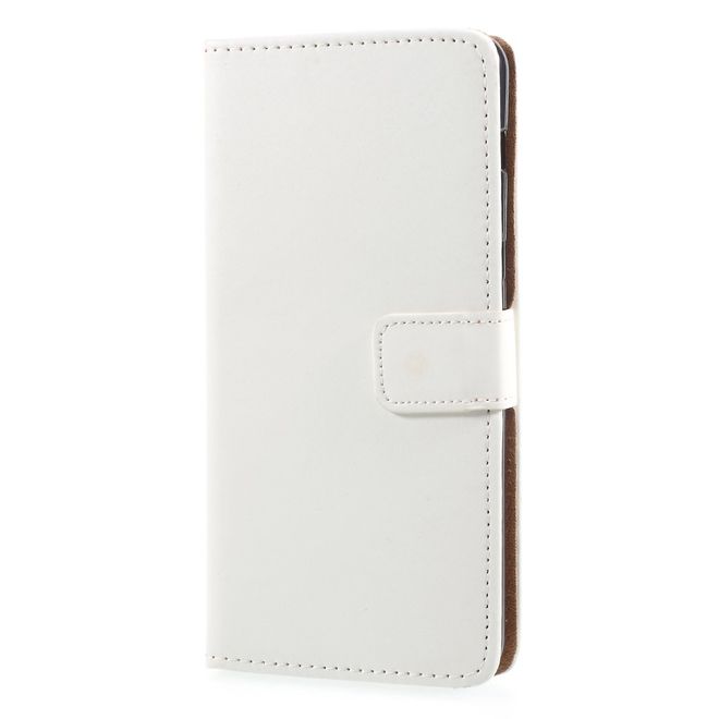 Samsung Galaxy A8+ (2018) Handy Hülle - Leder Bookcover mit Standfunktion - weiss