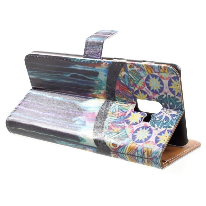 Samsung Galaxy A8+ (2018) Handy Hülle - Bookcover aus Leder - Traumfänger