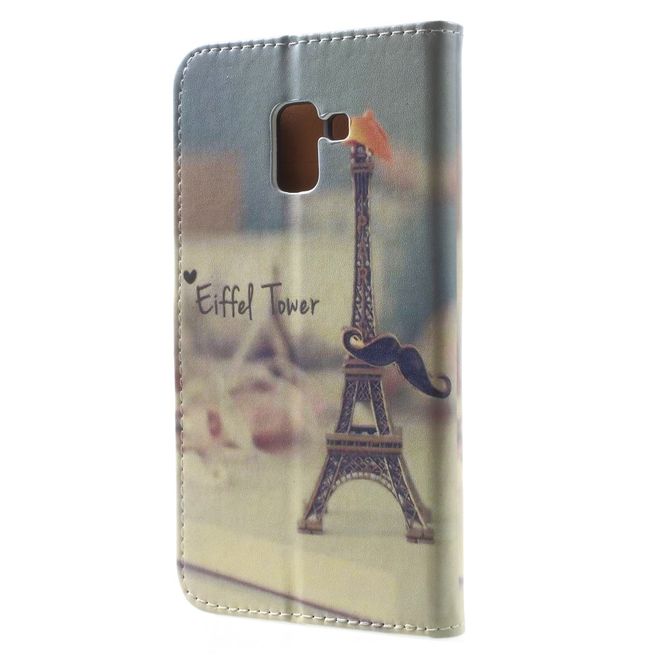 Samsung Galaxy A8+ (2018) Handy Hülle - Bookcover aus Leder - Eiffelturm