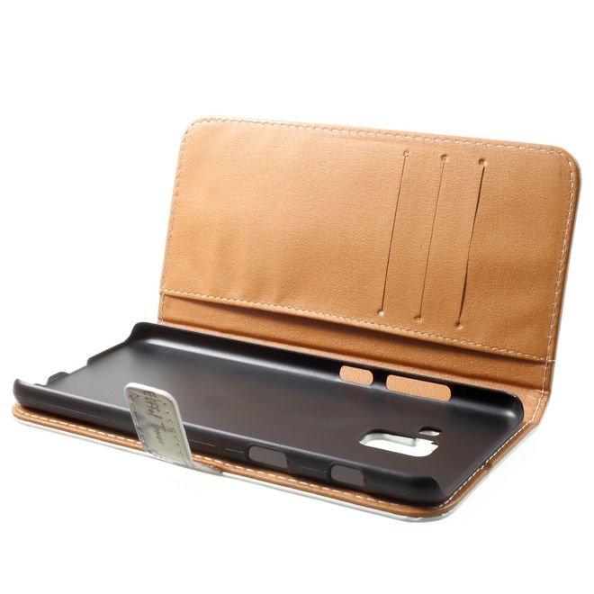 Samsung Galaxy A8+ (2018) Handy Hülle - Bookcover aus Leder - Eiffelturm