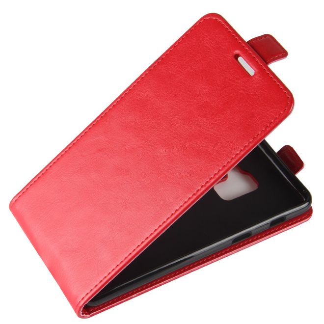 Samsung Galaxy A8+ (2018) Hülle - Crazy Horse Handy Flipcover - mit Magnetverschluss - rot