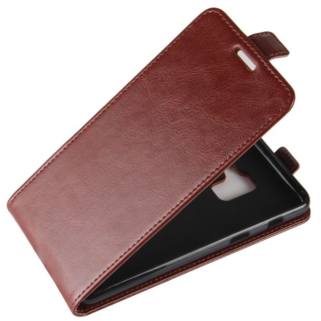 Samsung Galaxy A8+ (2018) Hülle - Crazy Horse Handy Flipcover - mit Magnetverschluss - braun