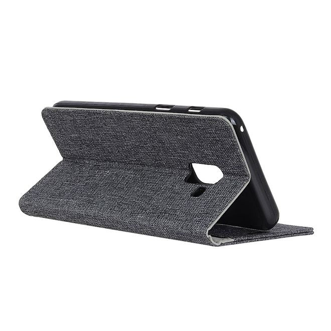 Samsung Galaxy A8+ (2018) Handy Hülle - Bookcover - mit Standfunktion - schwarz