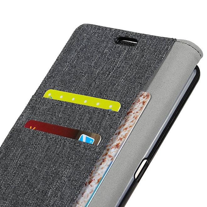 Samsung Galaxy A8+ (2018) Handy Hülle - Bookcover - mit Standfunktion - schwarz