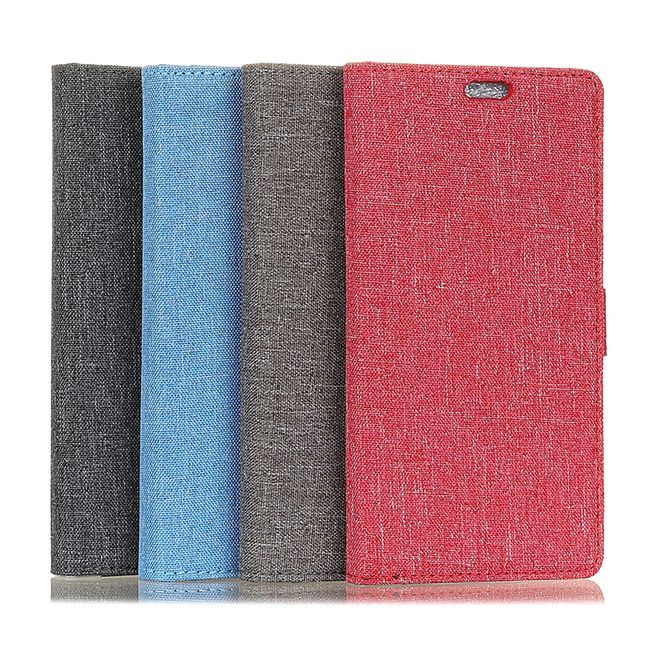 Samsung Galaxy A8+ (2018) Handy Hülle - Bookcover - mit Standfunktion - schwarz