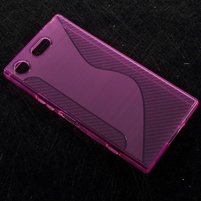 Sony Xperia XZ1 Compact Handy Hülle - Cover aus flexiblem TPU Plastik - S-Shape - pink