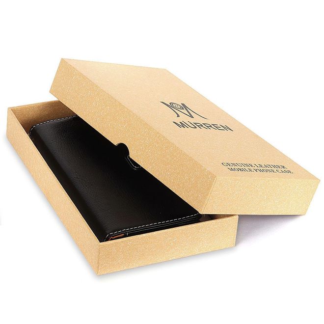 HTC U11 Life Handy Cover - Hülle aus Echtleder - mit Litchitextur und Standfunktion - schwarz