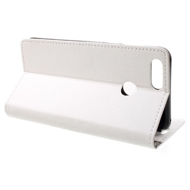 Huawei Honor 7X Handyhülle - Case aus Leder - mit Standfunktion - weiss