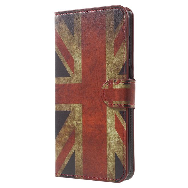 Huawei Honor 7X Handy Hülle - Leder Bookcover - mit Standfunktion - UK Flagge im Retrolook