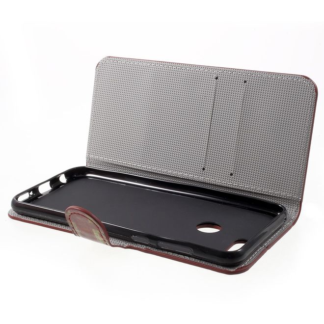 Huawei Honor 7X Handy Hülle - Leder Bookcover - mit Standfunktion - UK Flagge im Retrolook