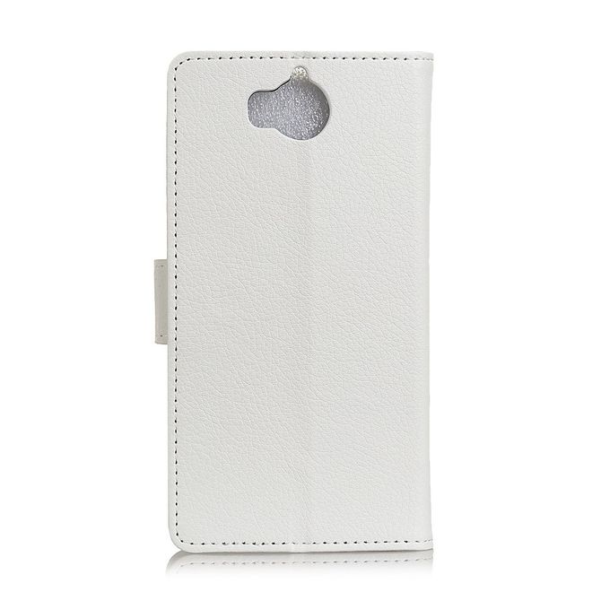 Huawei Y6 (2017)/Y5 (2017) Handyhülle - Case aus Leder - mit Litchitextur - weiss