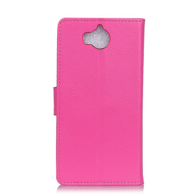 Huawei Y6 (2017)/Y5 (2017) Handyhülle - Case aus Leder - mit Litchitextur - rosa