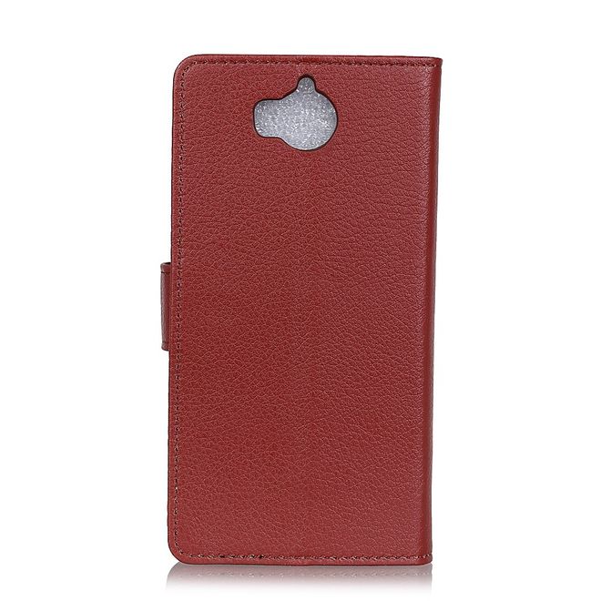 Huawei Y6 (2017)/Y5 (2017) Handyhülle - Case aus Leder - mit Litchitextur - braun