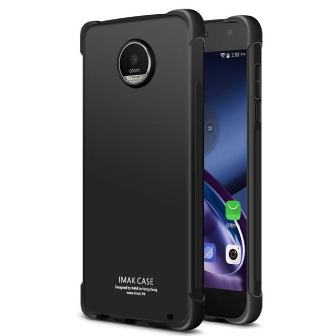 Imak - Motorola Moto Z2 Play Handyhülle - Case aus TPU Plastik - inklusive Schutzfolie - metal black