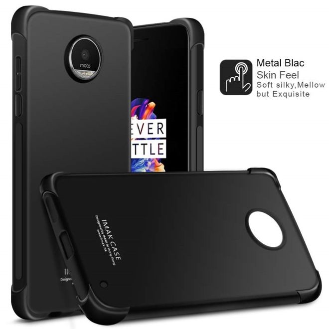 Imak - Motorola Moto Z2 Play Handyhülle - Case aus TPU Plastik - inklusive Schutzfolie - metal black