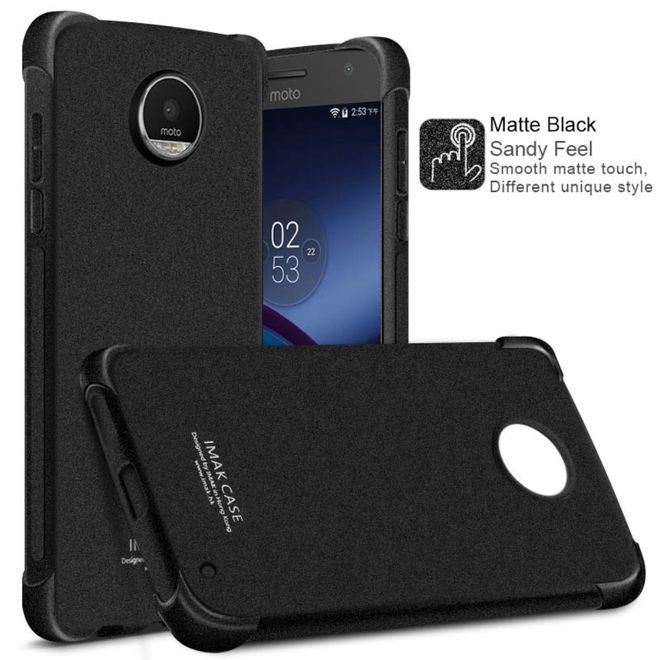 Imak - Motorola Moto Z2 Play Handyhülle - Case aus TPU Plastik - inklusive Schutzfolie - matt schwarz